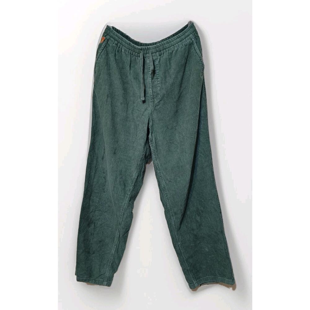 Y2K Empyre Pants Size Large green Corduroy Relax Straight Skater Baggy 90s